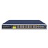 Planet IGS-6325-24P4X: L3 industriální PoE+ switch s managementem, 24* 10/100/1000T, 802.3at PoE + 4* 10G SFP+, Modbus TCP, prvky síťové bezpečnosti , OSPFv2, bez větráku