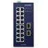 Planet IGS-1820TF: L2 industriální switch bez managementu, 16* 10/100/1000T + 2* 1000X SFP, (-40 až 75 C, duální vstupy na 12~48V DC/24V AC)