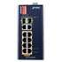 Planet IFGS-1022HPT: L2 industriální PoE+ switch bez managementu, 8*10/100TX 802.3at PoE + 2* 1Gb Combo (SFP/RJ-45), -40 do 75 C, PoE až do 250 m, duální vstupy 48~56VDC