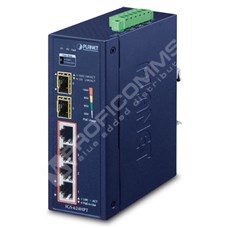 Planet IGS-624HPT: L2 industriální PoE+ switch bez managementu, 4* 10/100/1000T PoE+, 2* 100/1000X SFP, (-40 až 75 C)