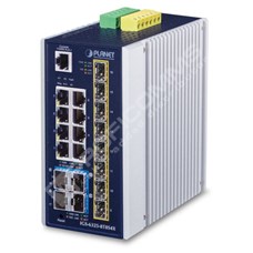 Planet IGS-6325-8T8S4X: L3 industriální switch s managementem, 8* 10/100/1000T + 8* 1G/2.5G SFP + 4* 10G SFP+ (-40 do 75 C, duální vstupy na 12~48VDC, DIDO)