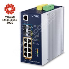 Planet IGS-6325-8UP2S2X: L3 industriální PoE++ switch s managementem, 8* 10/100/1000T + 2* 1G/2.5G SFP + 2*10G SFP+, Modbus TCP, ONVIF, prvky síťové bezpečnosti, OSPFv2, IPv4/6 statické směrování