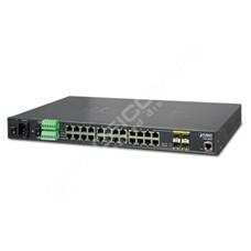 Planet IGSW-24040T: L2+/L4 industriální switch s managementem, 24*1000T (4* Combo(RJ-45/SFP)), -40 - 75 C, AC + 2 DC, DIDO, ERPS Ring, 1588