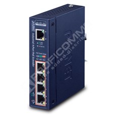 Planet IPOE-E174: Průmyslový 1portový 60W Ultra POE na 4portový 802.3af/at 1Gbps PoE Extender, IP30