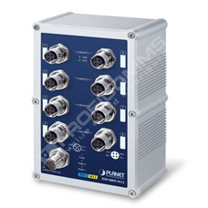 Planet ISW-800T-M12: Průmyslový L2 switch, 8portový 10/100Mbps M12 Fast Ethernet, (-40 to 75 degree C), IP67