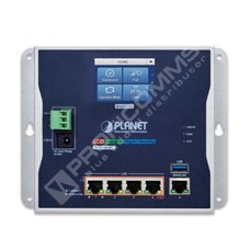 Planet WGR-500-4PV: Průmyslový L3 switch, 4x 1GbE 802.3at PoE+ s LCD Touch screenem, 120W PoE