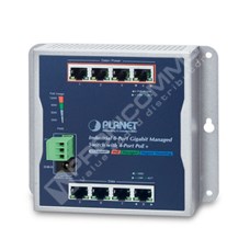 Planet WGS-804HPT: Průmyslový L2+ switch, PoE+ switch, 8-Port 1000TP (4x PoE+), Wall-mount