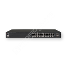 Ruckus ICX7450-24P-E: Stohovatelný Gigabit Ethernet 24 port L2/L3 PoE switch, bundle( 4x10G SFP+, 2x40G QSFP+, 1000W AC zdroj, ventilátor),  proudění vzduchu z přední strany switche do zadní