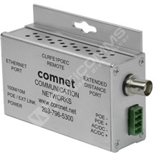 ComNet CLRFE1POEC: Průmyslový 1 kanálový Fast Ethernet PoE media konvertor 10/100M RJ45 na koax