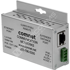 ComNet CLRFE1POEU: Průmyslový 1 kanálový Fast Ethernet PoE media konvertor 10/100M RJ45 na RJ45