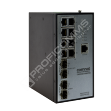 ComNet CNXE2GE2TX8MSPOE: Průmyslový 12 port Gigabit Ethernet L2 switch s management, podpora 2,5 Gbps