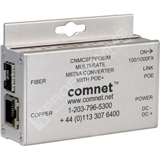 ComNet CNMCSFPPOE/M: Průmyslový Gigabit Ethernet PoE+ media konvertor 10/100/1000M RJ45 na 100/1000M SFP