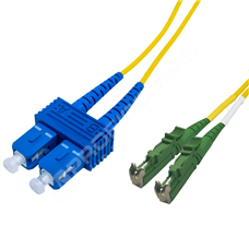 MODnet MOF-PC-OSE2A/SC-10D: Optický SM 9/125um patchcord, duplex, konektory E2000(APC)/SC, délka 10m