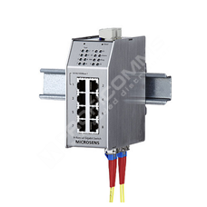 Microsens MS650852M: Průmyslový Gigabit Ethernet L2 switch, 7x 10/100M RJ45, 1x 10/100/1000M RJ45, 2x GE SM, provozní teploty -20°C až +60°C