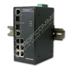 Microsens MS655210: Průmyslový Gigabit Ethernet switch bez managementu, 6x 10/100/1000M RJ45, 2x GE Combo RJ45/SFP