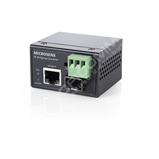 Microsens MS657049X: Průmyslový mini konvertor 10/100M na 100Base-X SFP Slot,  -40..+75°C