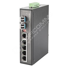 Microsens MS657203PX: 6 portový průmyslový PoE Switch 10/100/1000T  RJ45, 1x 10/100/1000T nebo 100/1000FX, 1x 100/1000FX SFP,  PoE+ (max 30W na port)