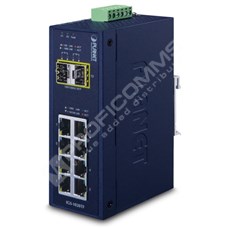 Planet IGS-1020TF: L2 industriální switch bez managementu, 8* 10/100/1000T + 2* 100/1000X SFP (-40 až 75  C)