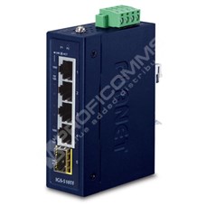 Planet IGS-510TF: L2 industriální switch bez managementu, 4* 10/100/1000T + 1* 100/1000X SFP (-40~75 degrees C, duální vstupy na  9~48V DC/24V AC)