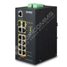 Planet IGS-5225-8P2T2S: L2+/L4 industriální PoE+ switch s managementem, 8* 1Gb PoE+ , + 2* 1Gb + 2* 1Gb SFP, -40 to 75 C, duální vstupy na 48 až 56V DC, DIDO, ERPS Ring, 1588, ONVIF, prvky síťové bezpečnostni