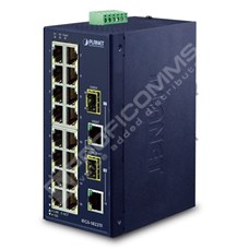 Planet IFGS-1822TF: L2 industriální switch bez managementu, 16* 10/100TX + 2* 1 Gb TP/SFP Combo porty, (-40 až 75 C, duální vstupy na 12-48VDC / 24VAC)