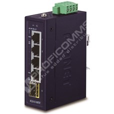 Planet IGS-510TF-ref: L2 industriální switch bez managementu, 4* 10/100/1000T + 1* 100/1000X SFP (-40~75 degrees C, duální vstupy na  9~48V DC/24V AC)