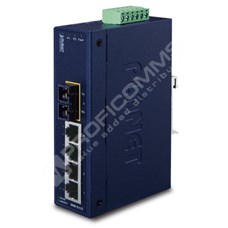 Planet ISW-511TS15: L2 industriální switch bez managementu, 4*10/100TX + 1* 100Base-FX (SC, SM, 15 km), -40 - 75 C