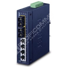 Planet ISW-621T: L2 industriální switch bez managementu, 4*10/100TX + 2* 100Base-FX (SC, MM, 2 km), -40 - 75 C