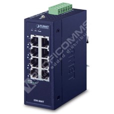 Planet ISW-800T: L2 industriální switch bez managementu, 8* 10/100TX porty (-40~75 degrees C)
