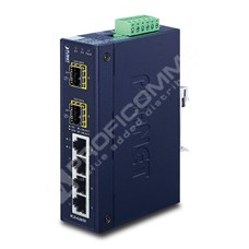 Planet IGS-620TF: L2 industriální switch bez managementu, 4* 10/100/1000T + 2* 100/1000X SFP (-40 až 75 C)