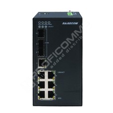 Raisecom S1010i-2FX-6FE-BP-SS1-AC: Průmyslový L2 switch s managementem, 2x 1000Base-FX SFP porty, 6x 10/100Base TX porty, AC 200V/DC 220V