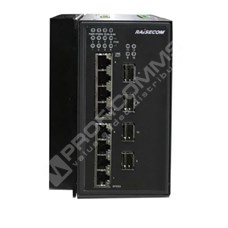Raisecom S1512i-4GF-8GE-PWR-DC48: Průmyslový PoE L2 switch s managementem  4*100/1000M SFP  8*10/100/1000M RJ45 PoE (8 x 802.3af/at), 48V DC