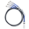 Ruckus 40G-QSFP-4SFP-C-0501: Metalický direct attach kabel 1x 40Gb/s QSFP+ na 4x 10Gb/s SFP+, délka 5m
