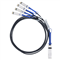 Ruckus 40G-QSFP-4SFP-C-0101: Metalický direct attach kabel 1x 40Gb/s QSFP+ na 4x 10Gb/s SFP+, délka 1m