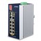 Planet IFGS-1022HPT: L2 industriální PoE+ switch bez managementu, 8*10/100TX 802.3at PoE + 2* 1Gb Combo (SFP/RJ-45), -40 do 75 C, PoE až do 250 m, duální vstupy 48~56VDC