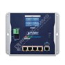 Planet WGR-500-4PV: Průmyslový L3 switch, 4x 1GbE 802.3at PoE+ s LCD Touch screenem, 120W PoE