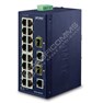 Planet IFGS-1822TF: L2 industriální switch bez managementu, 16* 10/100TX + 2* 1 Gb TP/SFP Combo porty, (-40 až 75 C, duální vstupy na 12-48VDC / 24VAC)